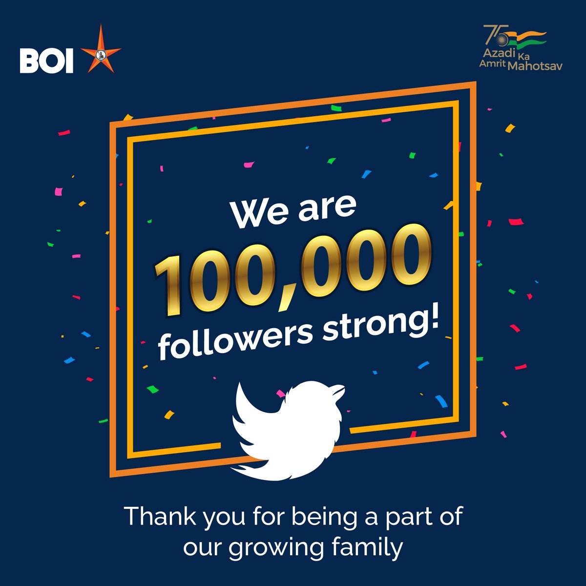 BankofIndia_IN's tweet photo. We express our heartiest gratitude to all those who walked with us in our journey. We are humbled by the love we have received. And in this incredible moment we resolve to forever nourish this bond and strengthen our family further.
#TWITTER #achievement https://t.co/BA8Pkz2Joh