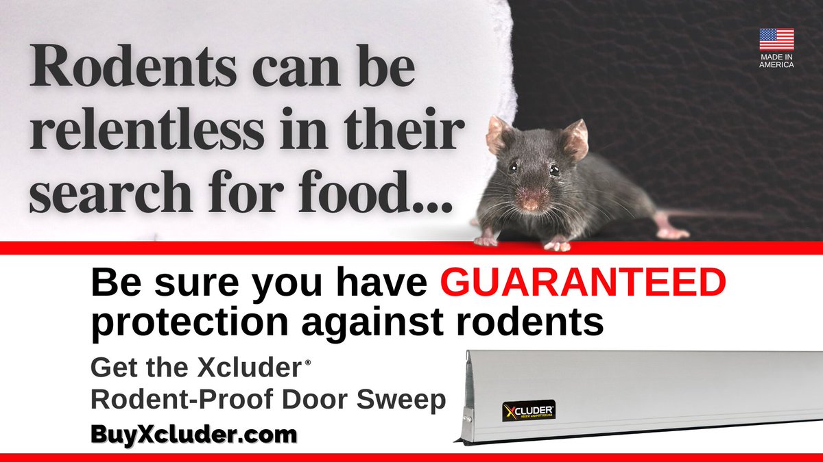 XcluderRodent's tweet photo. Be sure rodents stay OUT as fall weather rolls in.
#Xcluder #Exclusion #Mice #Rats #PestControl #PestProof #FallWeather https://t.co/d4KBlBZCXn