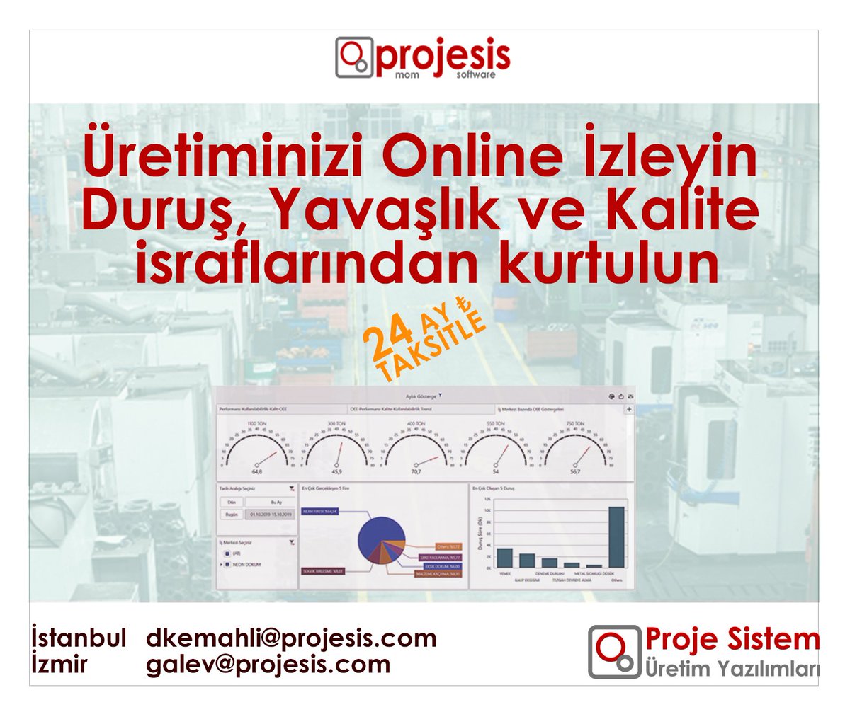 projesis's tweet photo. Üretiminizi Online İzleyin Duruş, Yavaşlık ve Kalite israflarından kurtulun
#projesis #mes #dijitaldönüşüm #yalınüretim #automation #artificialintelligence #planning #scheduling #üretim #yönetim #üretimizleme #kanban #manufacturing #quality #industry #erp #operationsmanagement https://t.co/OYFgGKWT85