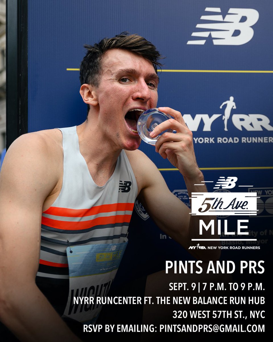 YOU’RE INVITED! 🏃‍♀️

On Friday night, <a href="/newbalance/">New Balance</a> is hosting a Pints &amp; PRs night at the <a href="/NYRR/">New York Road Runners</a> Runcenter ft. The New Balance Run Hub (320 West 57th St., NYC)

Free drinks, food, and swag for those in attendance. Meet and hang with some of the stars of Team NB. Starts at 7 p.m. ET.