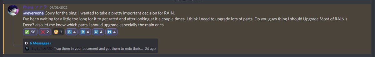 After waiting for a few months now, I took a decision with my community and We dedided that I'll do a Deco Update on RAIN. The verifier will still be <a href="/WolvezW/">Wolvez</a> and No, I won't buff it to a top 5