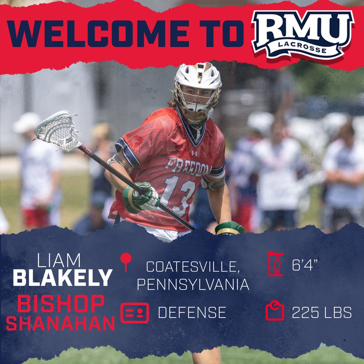 RMU Men’s Lacrosse (@rmumlacrosse) on Twitter photo Please join us in welcoming Freshman Defenseman #48, Liam Blakely from Coatesville, Pennsylvania. Liam was an all-league, all-area selection & helped lead <a href="/Bishop_Shanahan/">Bishop Shanahan H.S.</a> to a 2018 State Championship. #RMUnite Please join us in welcoming Freshman Defenseman #48, Liam Blakely from Coatesville, Pennsylvania. Liam was an all-league, all-area selection & helped lead <a href="/Bishop_Shanahan/">Bishop Shanahan H.S.</a> to a 2018 State Championship. #RMUnite