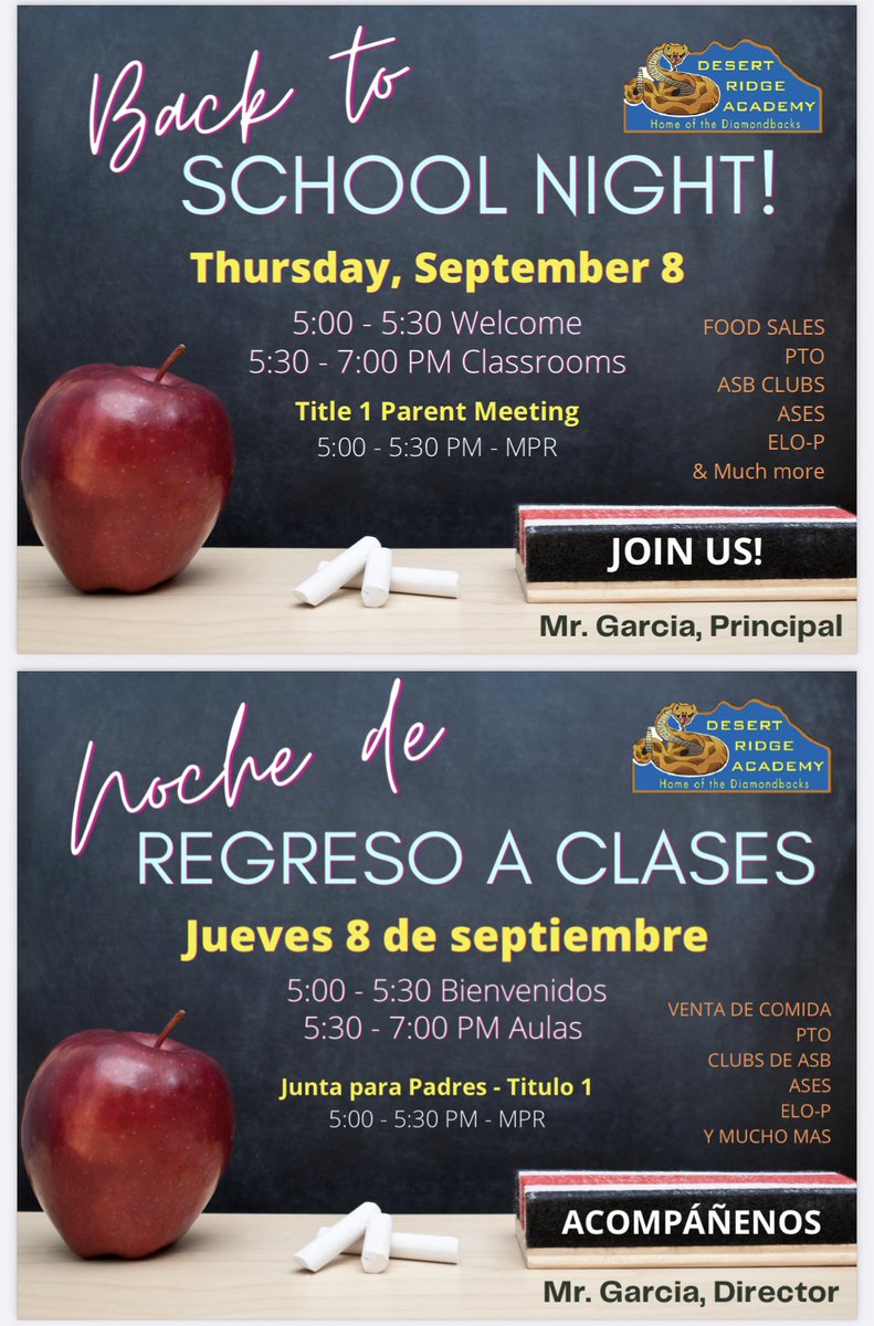 Reminder: Tonight is Back To School Night from 5p-7p. Stop by the PTO Table in the MPR for snacks and a chance to win prizes!