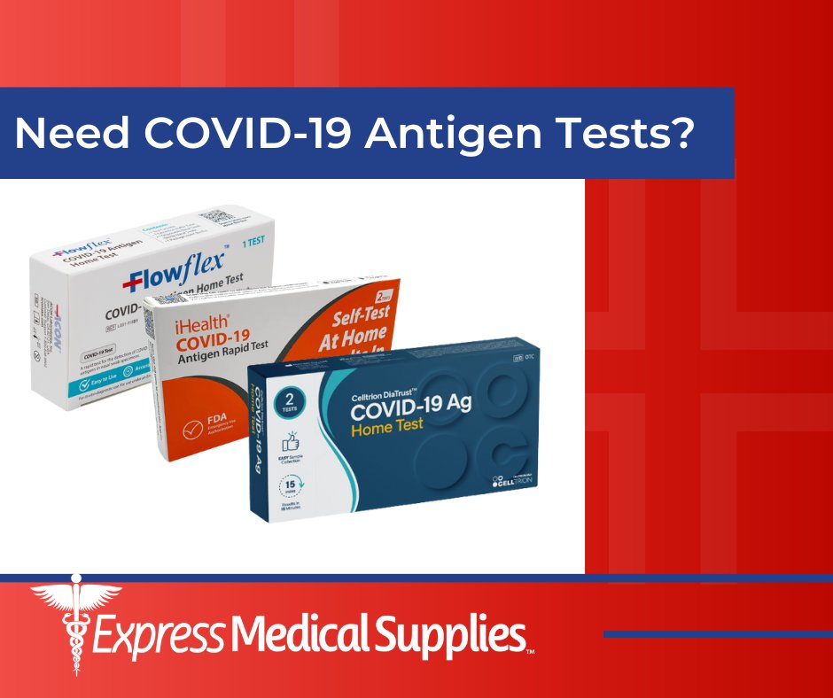 ExpressMedical_'s tweet photo. Stock up on #covid19 antigen tests. The @FDA suggests using multiple tests following a negative result to reduce the risk of an infection being missed &amp; to help prevent people from unknowingly spread the virus to others.
#expressmedical #antigentests #pandemic #medicalsupplies https://t.co/VkJslbGOSW
