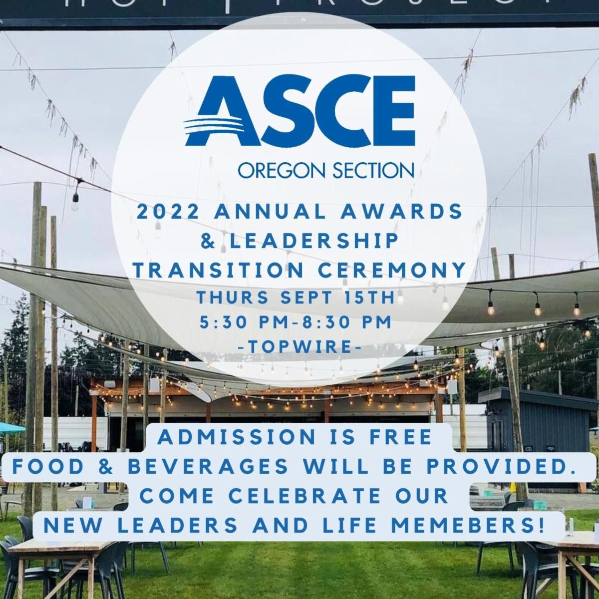 ASCEOR's tweet photo. Come Join Us Next Week And Celebrate Our 2022 Life Members, New Leaders, and Award Receptions. 
#ASCEOregonSection #Region8isGreat #ASCE 

Registration Here: https://t.co/Y3Y3AuRPXT https://t.co/M6TLE2IQek