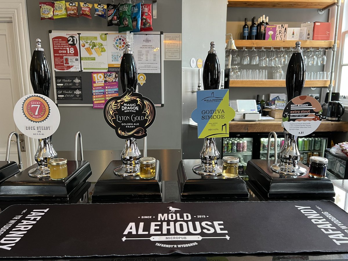 Thursday’s cask ale from 3pm to 10pm - 

Rock Steady IPA - <a href="/Lucky7Beer/">Lucky 7 Beer Co</a> 
Eyton Gold - <a href="/BrewingDragon/">Magic Dragon Brewing</a> 
Godiva Simcoe - <a href="/Mallinsons/">Mallinsons</a> 
Extra Stout - <a href="/kentbrewery/">Kent Brewery</a>