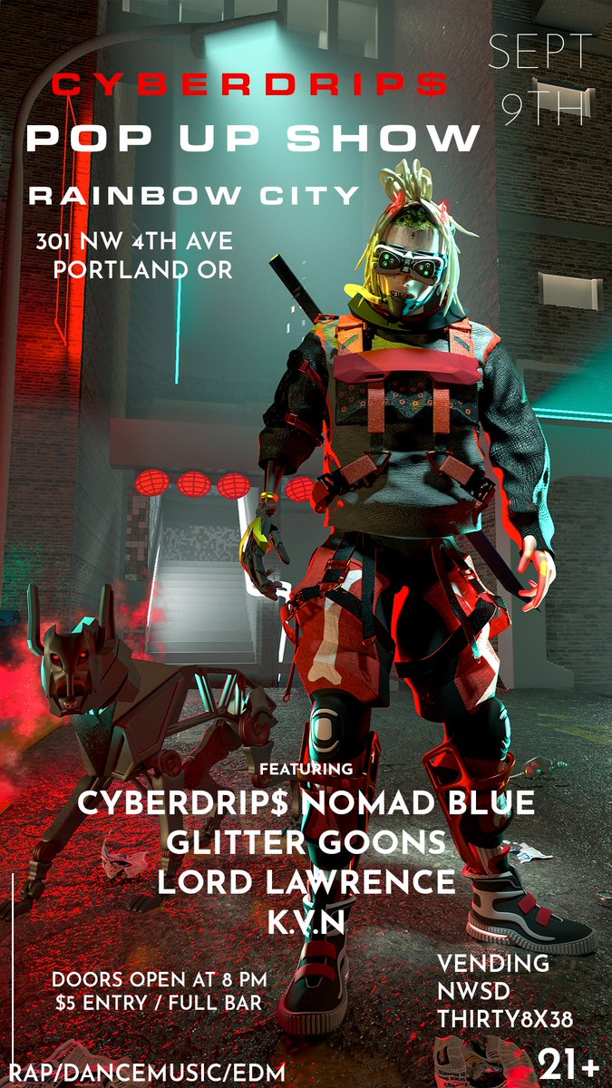 Glitter Goons live at Rainbow City in Portland tomorrow! 
Come rage with us 😤