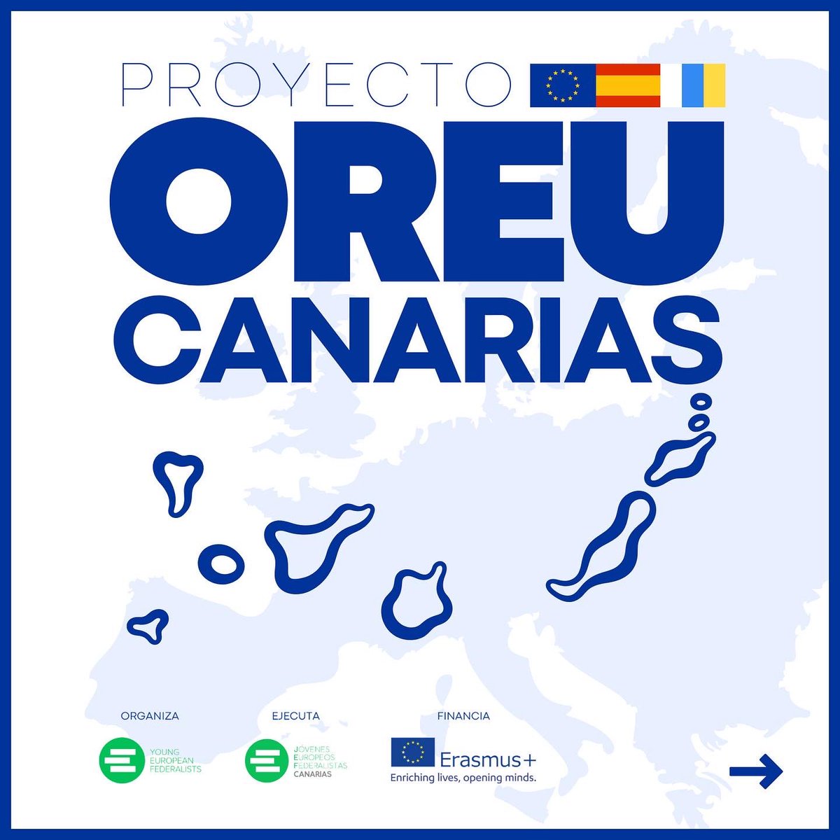 jef_canarias's tweet photo. ¡PARTICIPA!
Del 24 al 27 de septiembre, #JEF #Canarias llevará a cabo el proyecto #OREU, una oportunidad única para que la juventud canaria conozca más a fondo la #UE 🇪🇺
💚 ¡Inscríbete! En el siguiente enlace: https://t.co/IjmhL6O3yb https://t.co/24DdMYxeky