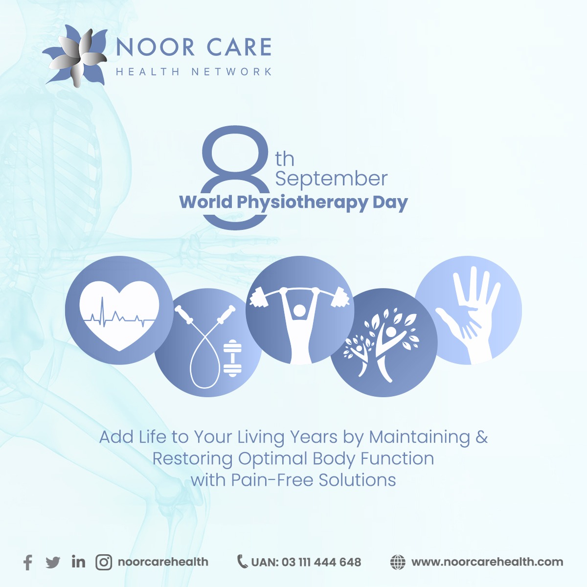NoorCareHealth's tweet photo. Mark your calendars today to avail an amazing offer to move into wellness.
#NoorCareHealthNetwork #WorldPhysiotherapyDay #NoorCareforPakistan #NoorCareHealth #MinuteClinics #NoorCareHospital #Sehatmintonmain #HealthCare #MedicalCamps #Physiotherapy #Servaid #Pharmacy #QualityCare https://t.co/eLAUxcz1Zt