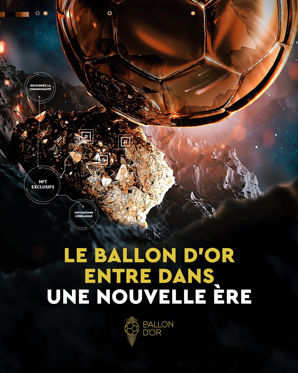 lequipe's tweet photo. À l'occasion de la remise du 66e Ballon d'Or, le 17 octobre prochain, le groupe L'Équipe crée la première collection de NFT spécifiques au trophée. https://t.co/lX8gFfqnwt #ballondor https://t.co/R87EQWRrKo