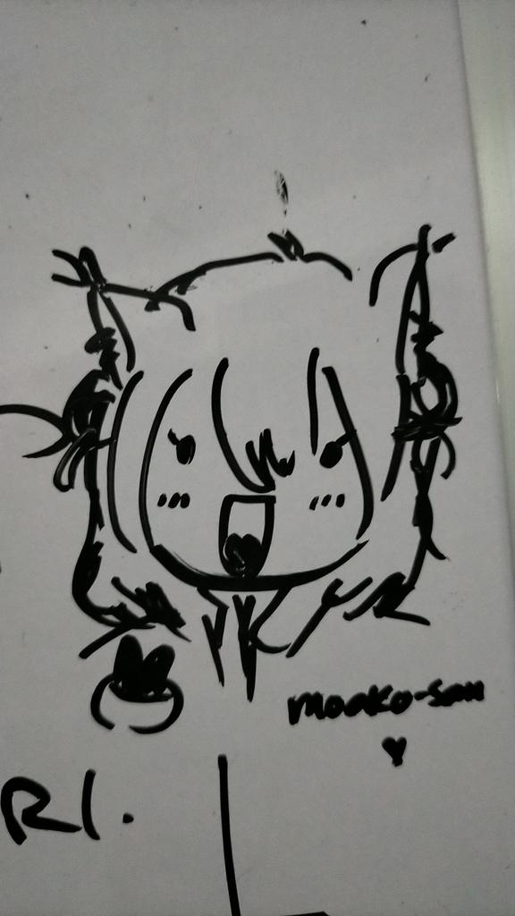 joney_joan's tweet photo. @moaco_kagekidan doodles once more, this time on my whiteboard

Back 2 school means back 2 watching more moaco-san HAHAHAHA https://t.co/m5MGD1ADMo