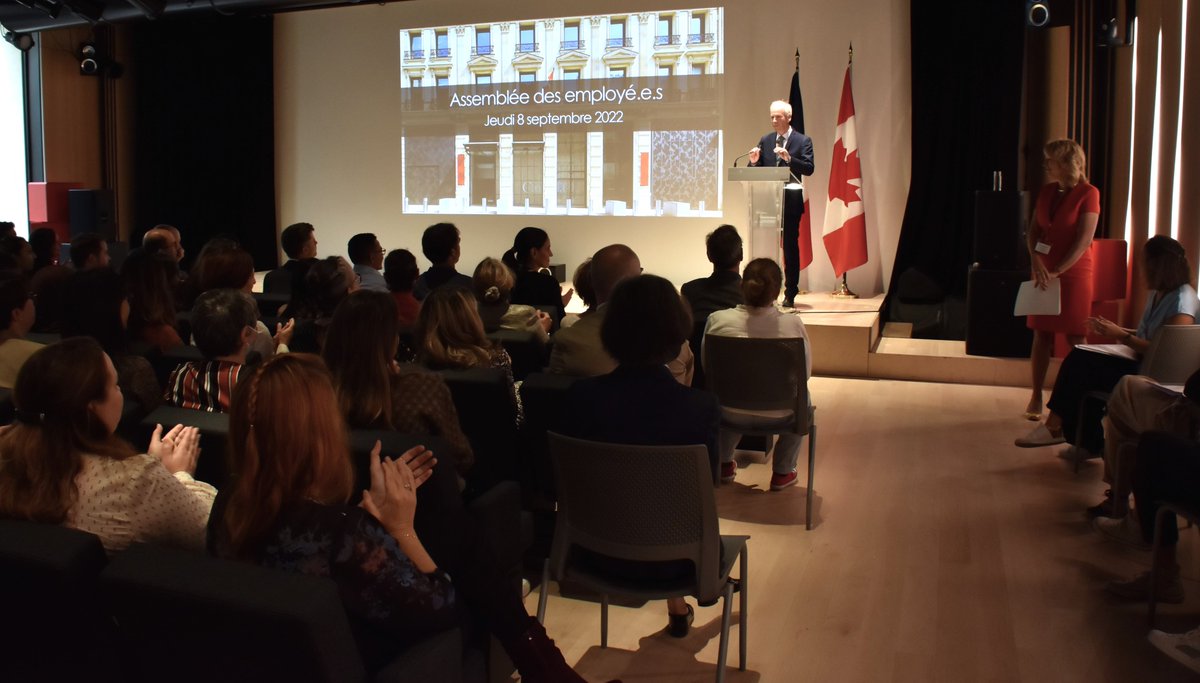 HonStephaneDion's tweet photo. Bonjour Paris! Kicking off a new adventure at @CanEmbFrance as Ambassador designate of 🇨🇦 to 🇫🇷 and 🇲🇨 and Special Envoy to the EU and Europe. I am honoured to represent Canada in France, a crucial country, and I look forward to working with the team! #CAFRFriendship https://t.co/tI2Qpf5Uln