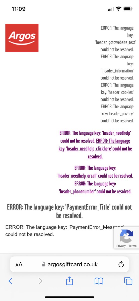 Jenla88's tweet photo. Trying to use a @One4allGiftUK gift card to buy a @Argos_Online gift card but keep getting error messages.Any ideas why I cant use it? https://t.co/jjoLesSiBC