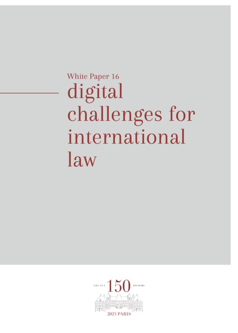 150ADIILA2023's tweet photo. The ADI/ILA 2023 Team is pleased to announce the release of the new White Paper related to the @ILA_official’s 150th anniversary events in 2023, discussing #DigitalChallenges for International Law:
https://t.co/m6bNSEGRb8

#BuildTomorrow #ConstruireDemain https://t.co/pbo8ZLBWEr