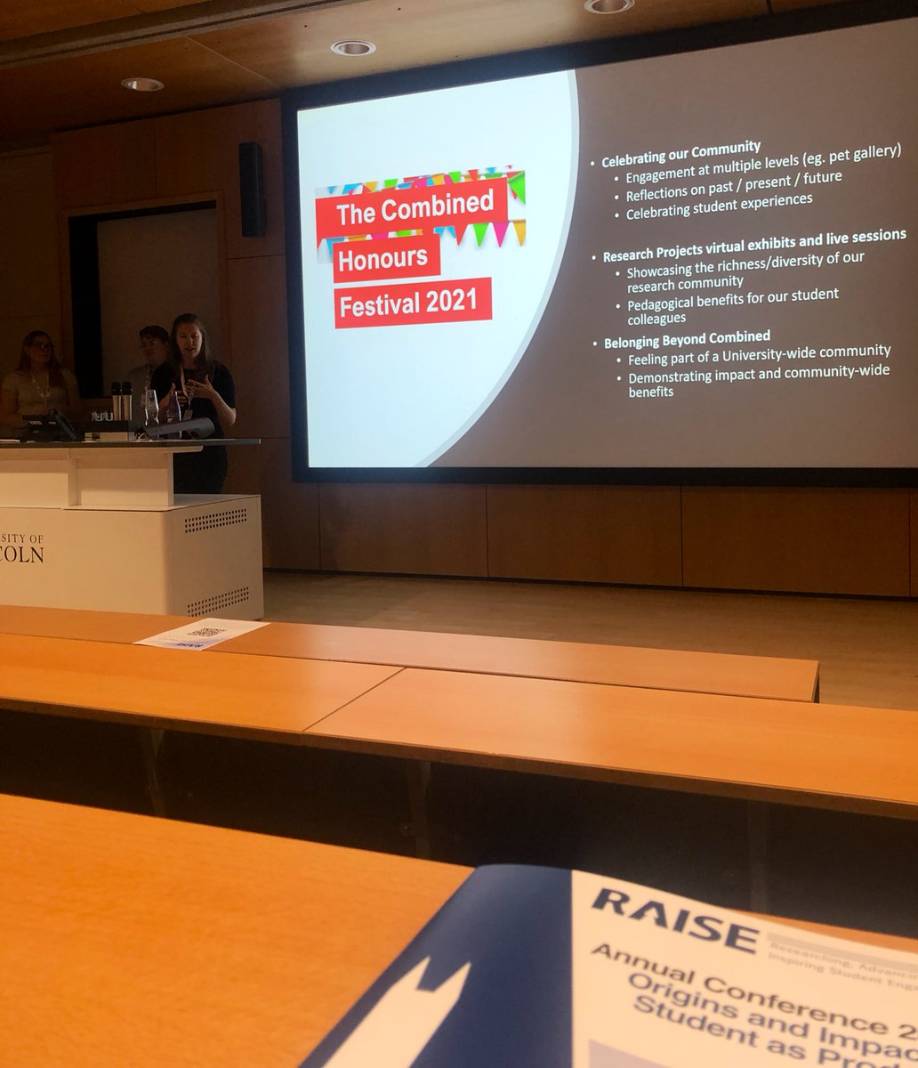 MaishaIslam_28's tweet photo. Great presentation from the Combined Honours team @UniofNewcastle - alumni reflections from Megan show that consistent/persistent comms from us  are so important to reach all students, greatly put by @LydiaHalls as the ‘gentle nudges’! @RAISEnetwork #RAISE2022 https://t.co/f2GGPKCATB