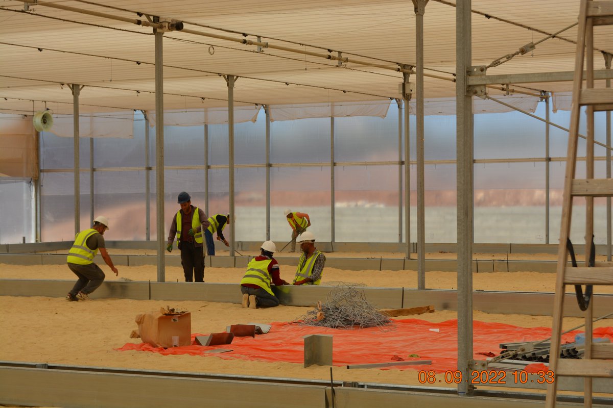 Ecoconsultjo's tweet photo. As we progress at our construction site, today was a good moment to host @HarryVerweij, Ambassador of the Netherlands to Jordan and Embassy team at WeAgri. https://t.co/RogaYaRzB1