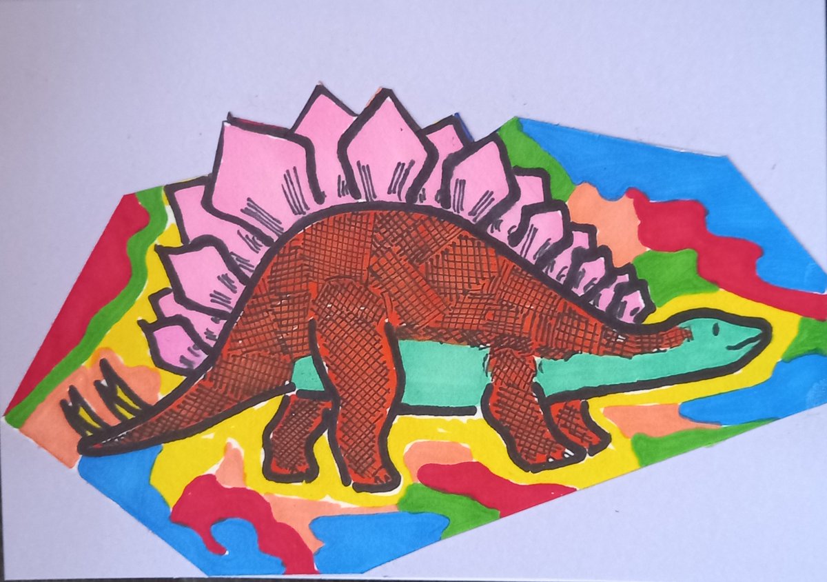 AxelinaPro's tweet photo. Good morning! How are you? I have been busy drawing this awesome stegosaurus card. Available at https://t.co/kvM2nhYBpp #elevenseshour #funpmlunch #bizhour #stegosaurus #dinosaurs #shopsmall #UKMakers #uksopro #shopindie #htlmp #flockbn #wnukrt #UkCraft https://t.co/3YLQwPK4Tl