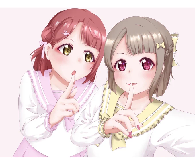 サンリオのコラボキャラとの、こんなイラストまた描こうかな〜(かすみんのセーラーの色を思いっきり変えた) 