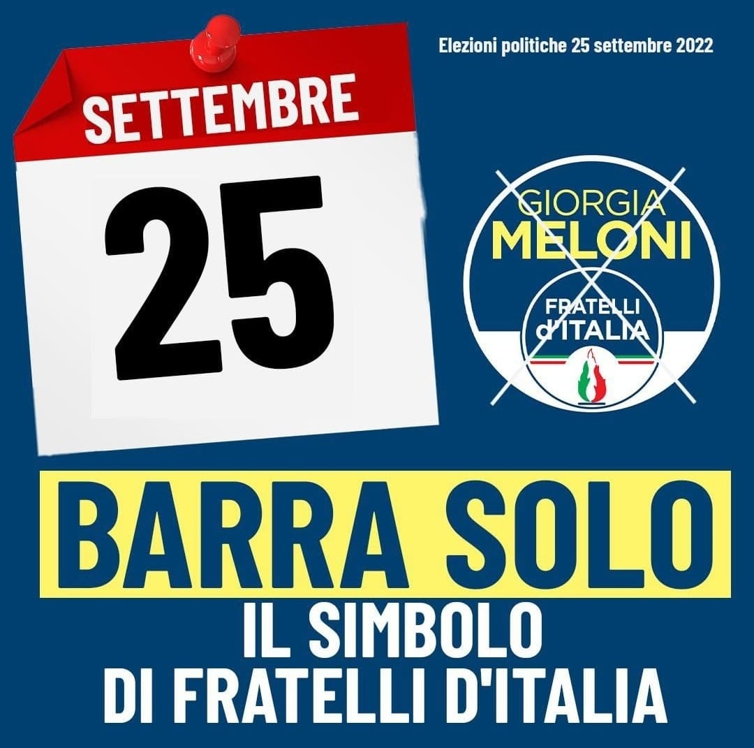 AncorottiR's tweet photo. #elezionipolitiche2022 #votaFdI #fratelliditalia https://t.co/XHHTFPWR8S