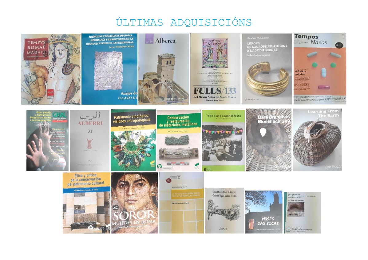 Novos ingresos na biblioteca do #MuseoCastroViladonga
#50AnosCastroViladonga #patrimoniocultural #arqueoloxía 
Consulta en sala todos os días (excepto 24, 25 e 31 decembro, 1 e 6 xaneiro). De 10 a 20 h (marzo-outubro) 10 a 19 h (novembro-febreiro)
catalogo-rbgalicia.xunta.gal/cgi-bin/koha/o…