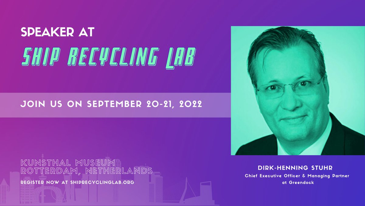 ShipRecLab's tweet photo. 📢Welcome Dirk-Henning Stuhr to the #SRLab!
Dirk-H. has been a key in designing an effective and cost-efficient ship-breaking process for the Greendock Ship-Breaking solution.
👉Join us and don’t miss out on any of our presentations and panel debates: https://t.co/LP2uemWEmr https://t.co/0BhWpFpcx6