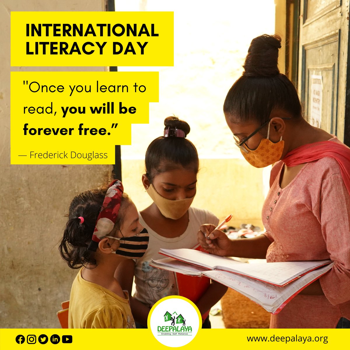 deepalayadelhi's tweet photo. The #InternationalLiteracyDay highlights literacy relevance by creating more awareness around it because one #book, one #pen, one #child and one teacher can change the world
#KnowledgeEmpowers #deepalaya #deepalaya #ngo #internationalliteracyday #literacy #literacyday #education https://t.co/88lpxhk3oZ