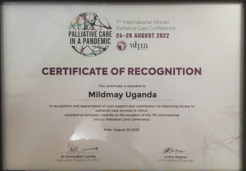 Thank you APCA! We are proud to save lives through the Palliative Care Agenda in Uganda, Africa and the World at large