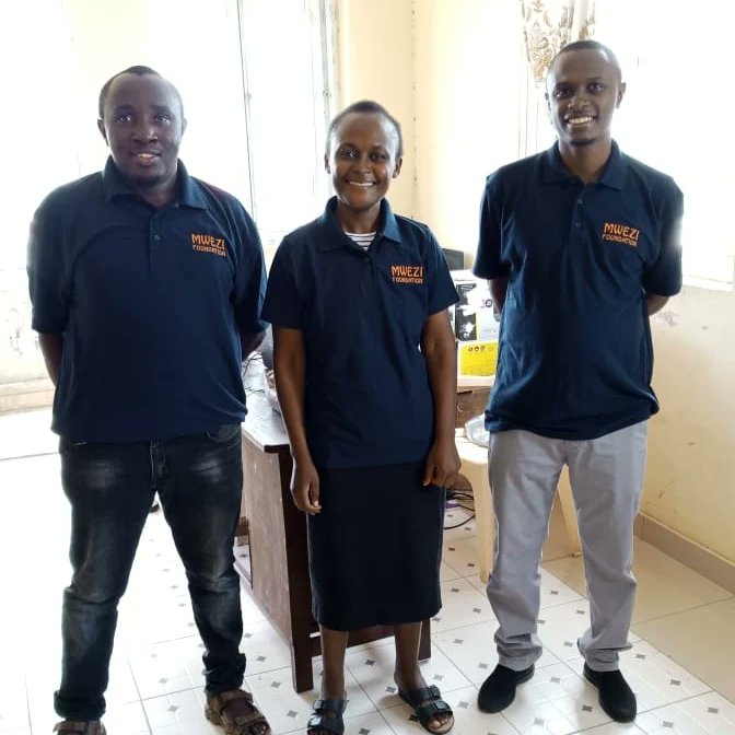 MweziFoundation's tweet photo. #Meettheteam ! 

On the left is John, our wonderful Technical Manager, who joined us in 2014. On the right are Julia and Antony, our fantastic Schools Managers. Julia joined us in 2019, whilst Antony is the newest member of the team, who joined us this year. https://t.co/2ZVSJyki9c
