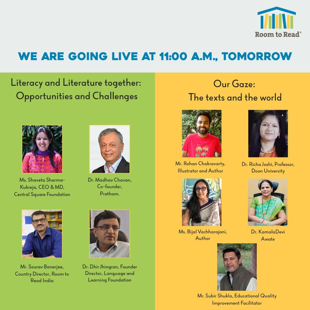 KukrejaSharma's tweet photo. Literacy & Literature with eminent co-panelists {pegged @ 130 years of Education experience} on World Literacy Day- Thank you @roomtoreadindia for a topical, honest and engaging discussion
#FLN #NIPUN #ReadingEquals
@LLF_edu @Pratham_India @SouravBrtr
@CSF_India @TCFtweet https://t.co/2djFIM0vXD