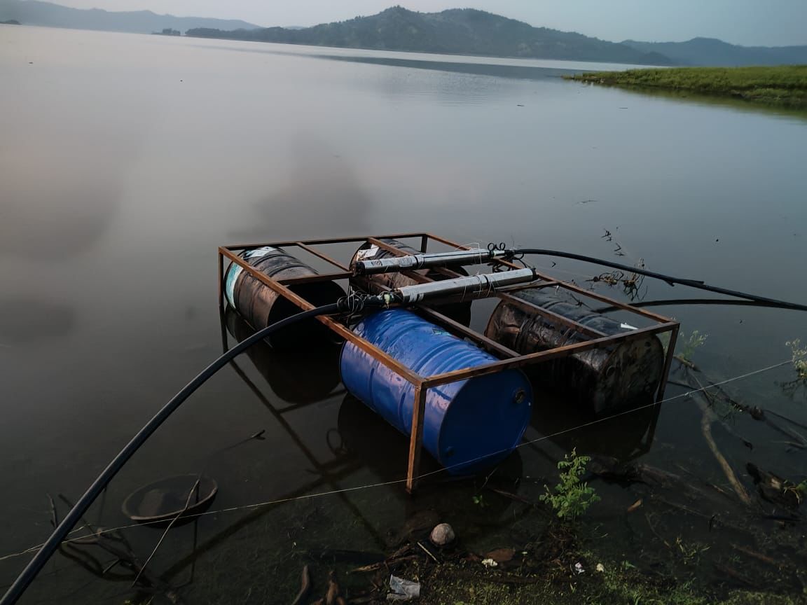 Tap water reaches each house in remote Gujarat village through floating setup on river