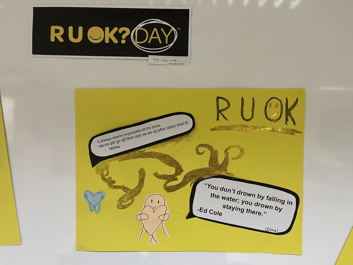 msheatherece83's tweet photo. This week we talked about how to support one another by asking how someone is doing, offering to listen, and checking in on a friend. Here are my 9th graders’ messages of encouragement for those who may be going through difficult times🧡 #RUOKDay2022 https://t.co/ZwRRsadWz3