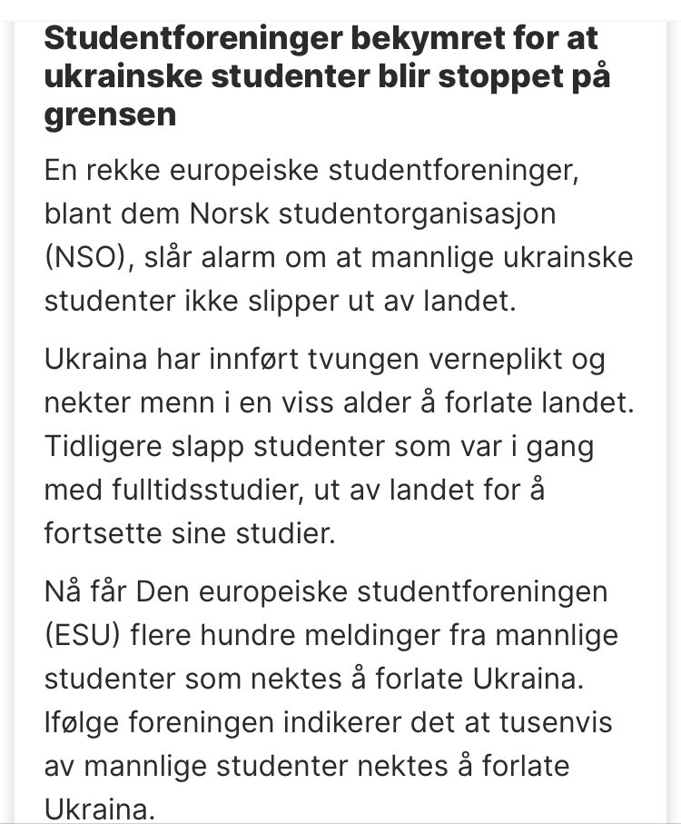 Flydalen's tweet photo. Dette må være ny norsk rekord i interesseorganisasjonsskylapper. Retten til studier er tydeligvis viktigere enn verneplikt i møte med en uprovosert militær invasjon og krigsforbrytelser

https://t.co/8aGtHKdmvf https://t.co/oosGDURsrY