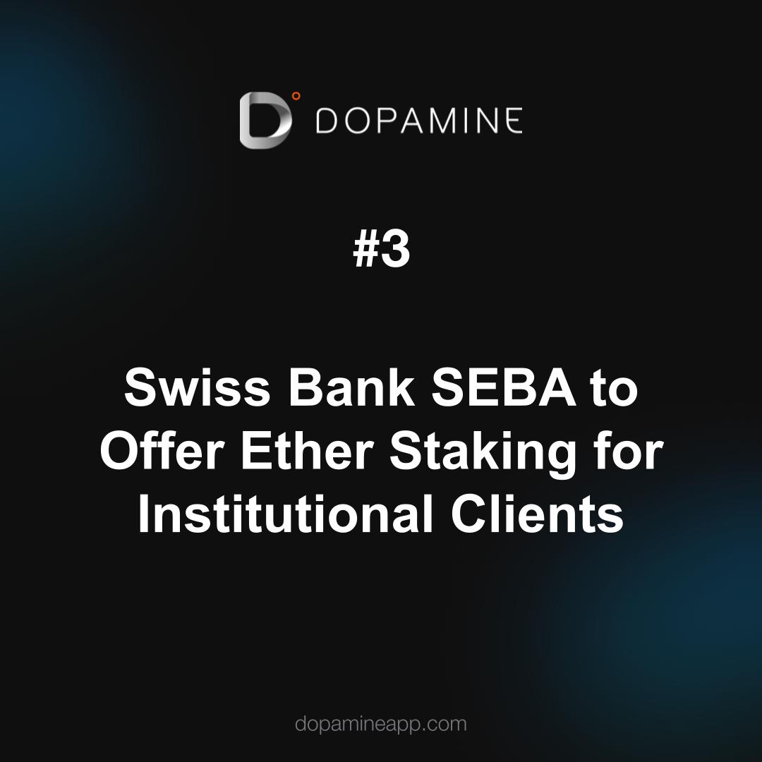 myDopamineApp's tweet photo. 🌠#EU Set to Launch #Blockchain &amp; #NFTs-Based Anti-Counterfeit System

🌠@sonymusic Files #NFT &amp; #Metaverse Trademark Application for NFT-Authenticated #Music

🌠Swiss Bank #SEBA to Offer #EtherStaking for Institutional Clients

🌠UK's #ETC Grp. Launches PoW-based Ethereum #ETP https://t.co/HrYcPUqqv3