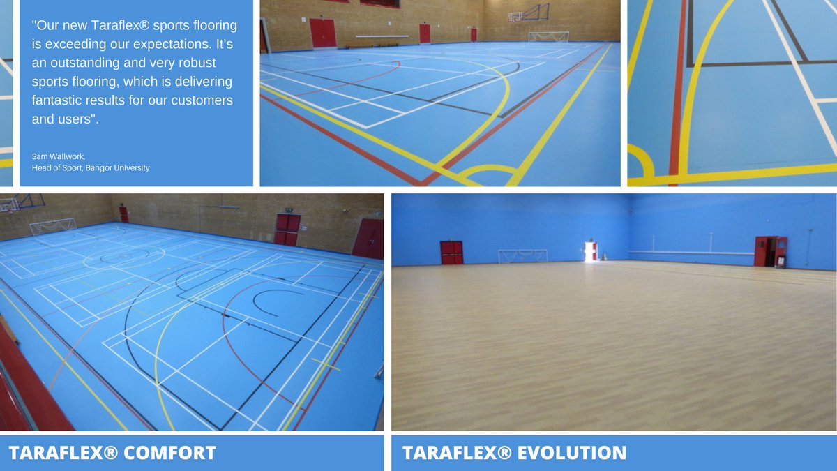 GerflorUK's tweet photo. #FlooringRefresh 👀 The refurbishment project at Bangor University was a re-instatement of 2 existing indoor sports halls.

Specifying both the Taraflex® Comfort and Taraflex® Evolution surfaces.

Read the full case study here to find out more - https://t.co/o9hlWnY45C https://t.co/cKgKOsJ0Hg