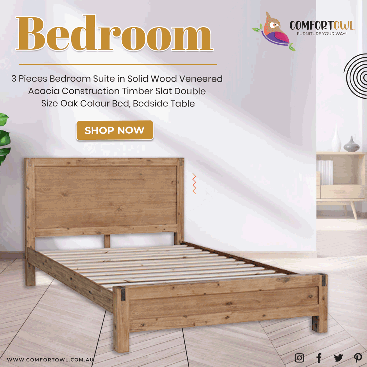 comfortowl's tweet photo. Made from Solid Acacia Frames, the Nowra bed has a simple appearance that will be best for those who want a neat and minimal look in their bedroom.

Click here to buy - https://t.co/IAAYIQV2RR

Shop now - Bedroom Furniture.
#interiordesign #interior #homedecor @comfortowl https://t.co/DTHMkxBxtI