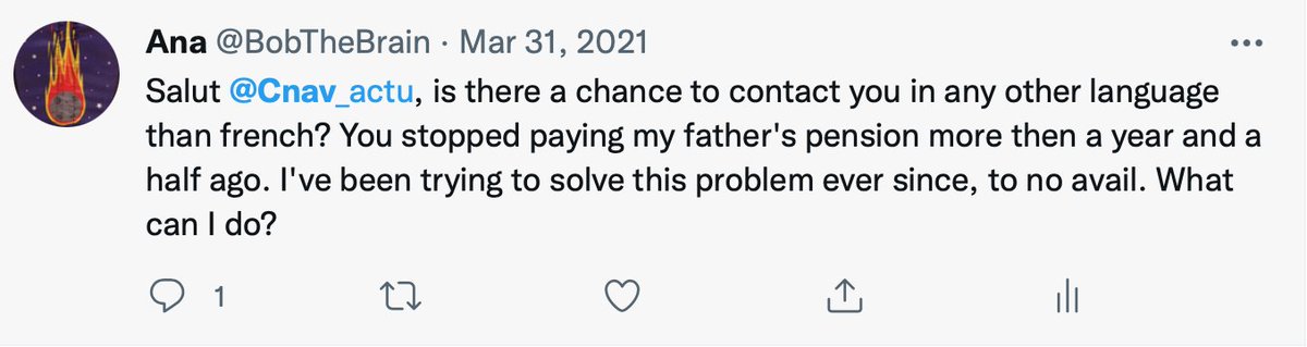 BobTheBrain's tweet image. Salut @cnav_actu, do you remember me? We still haven&apos;t heard from anyone, in spite of writing a ton of letters / emails (including to your director) and going to the Consulate General de France. Help!