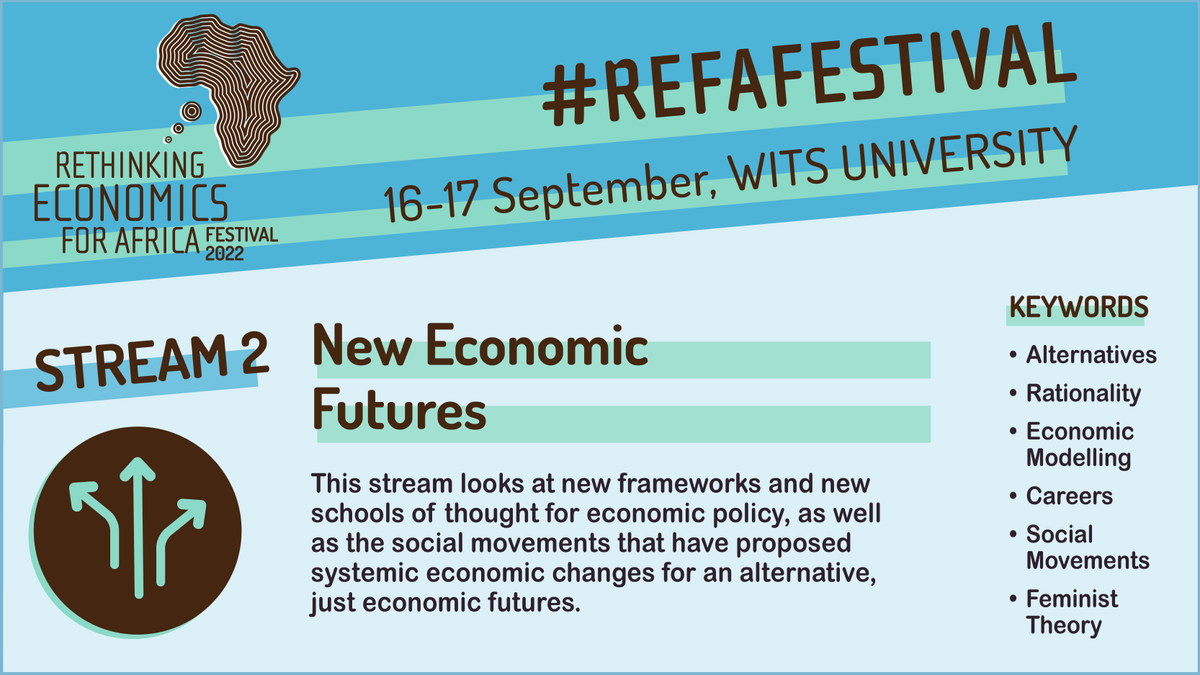 Stream 2 of 5 for this year's, in person, Rethinking Economics for Africa Festival <a href="/WitsUniversity/">Wits University</a>. Join us to stick it to the man, to fight the system &amp; to create OUR new economic futures! If you haven't registered yet, register! ow.ly/TKgg50KEcoE <a href="/REFAFestival/">Rethinking Economics for Africa</a>