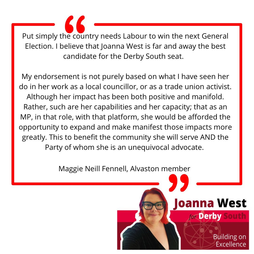JoannaWestUK's tweet image. Thank you Maggie for putting your faith in me for the future of #DerbySouth! 

#VocalAndVisible #BuildingOnExcellence #ForTheFuture