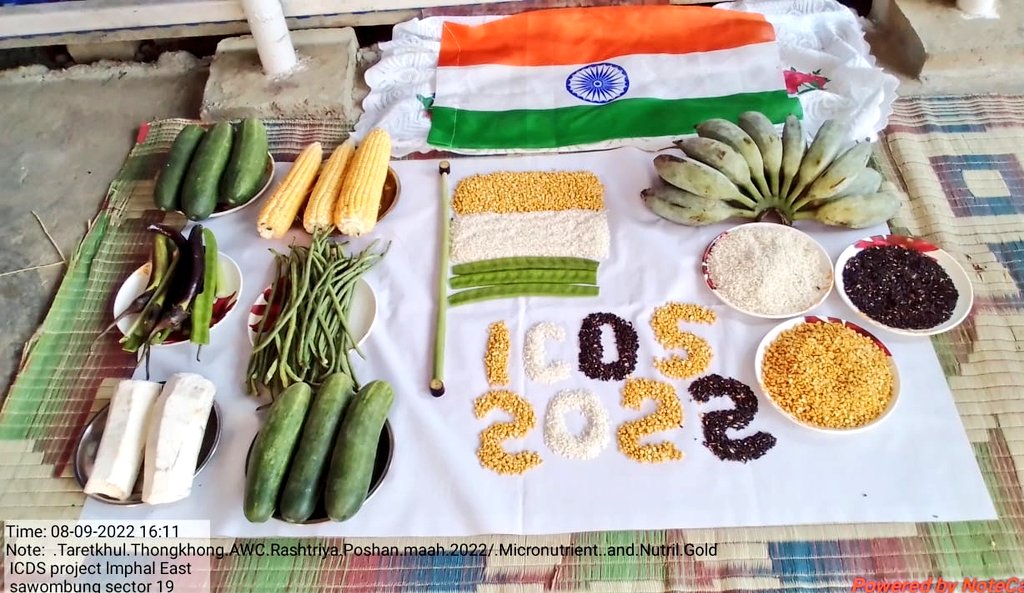 bem_hidang's tweet photo. Celebrating Rashtriya Poshan Maah 1st-30th Sept 2022, 
Promoting Tricolour/Rainbow thalli and nutritious foods by Anganwadi Workers and Helpers #ICDS Project Imphal East-I #Manipur @MinistryWCD @POSHAN_Official #PoshanMaah2022 https://t.co/Mdcf7GqJ7i
