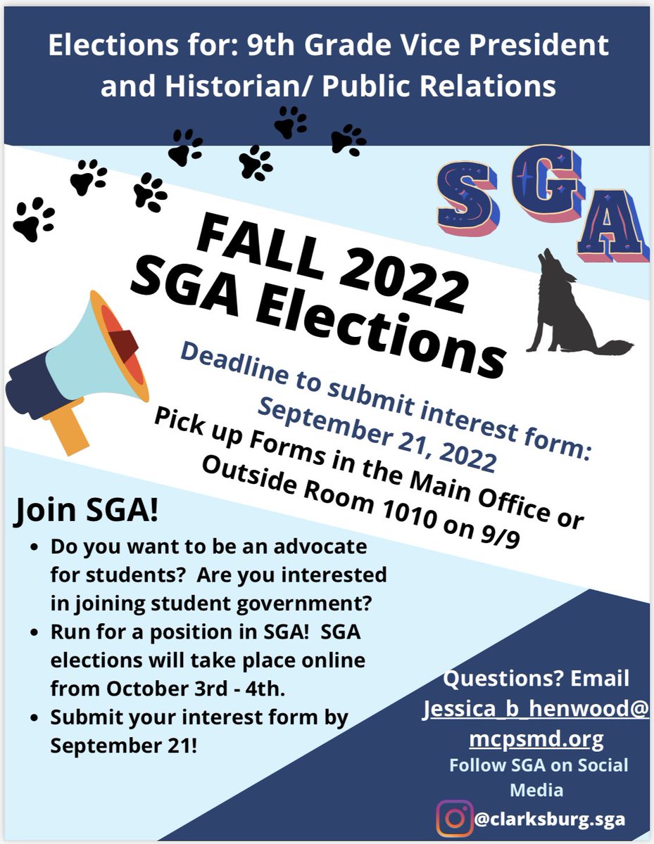 Cburg_Coyotes's tweet photo. C’BURG Fall 2022 SGA Elections are right around the corner! Check it out, and be involved from the start! #BeGoodDoGood https://t.co/B27SIZZZMR
