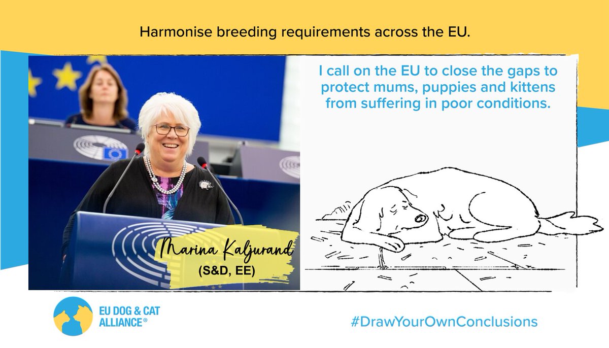 MarinaKaljurand's tweet photo. "Harmonised requirements would ensure minimum standards across the EU, which are essential to the proper functioning of the EU internal market, consumer protection & protection of animal health and welfare." @EUdogsandcats #DrawYourOwnConclusions https://t.co/GoF655Gr1C