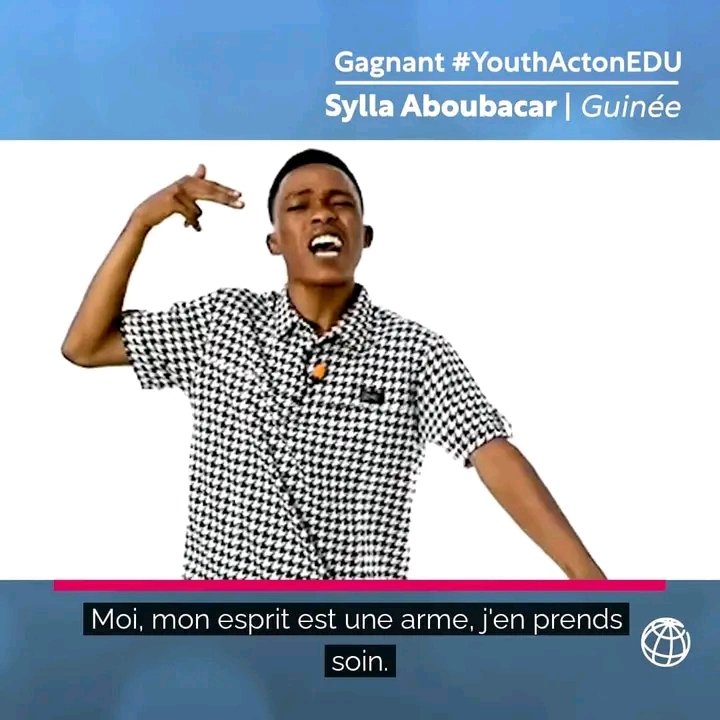 LesSlameurs's tweet photo. Nous sommes heureux de vous annoncer notre victoire au concours de slam #YouthActOnEDU organisé par la banque mondiale. 
400 jeunes venus de L'Afrique centrale et occidentale ont participé et notre pays 🇬🇳 se trouve en tête de liste. 
C'est la Guinée qui gagne 🤩 https://t.co/pEKgafP9rS