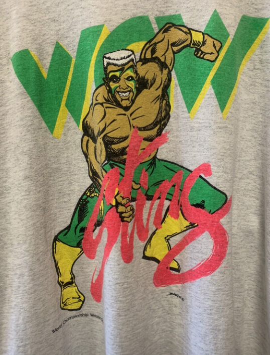 WCWTFPodcast's tweet photo. #WCWWorstMerch @Sting @AEW @AEWonTV
This is by far the most totally tubular, gnarly and radical t-shirt design of Sting grabbing something phallic that I've ever seen. https://t.co/INqdlle7CC
