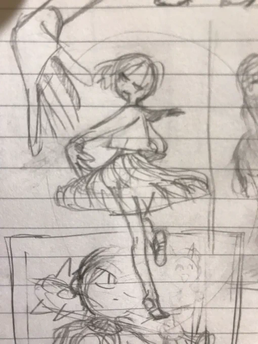 スカートの絵はこの落書きを撮影し、ペンタブで清書しました🙆‍♀️ 