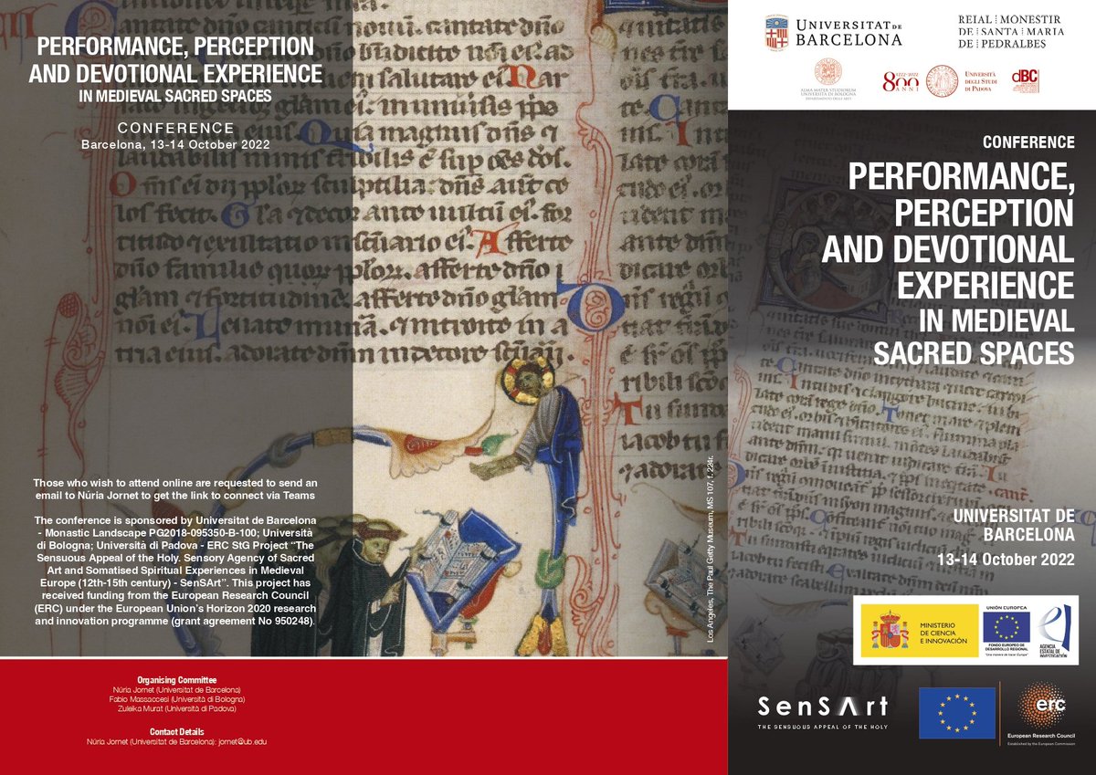 MonasticLandsc1's tweet photo. 13-14 octubre @GH_UB y @MPedralbesBCN Congreso  con @UniPadova @Unibo Perfomance, perception and devotional experience in the medieval sacred spaces @IRCVM @DoctMedievalUB @FIMA_UB @ARDITMedieval https://t.co/XaPhHW8Tjz