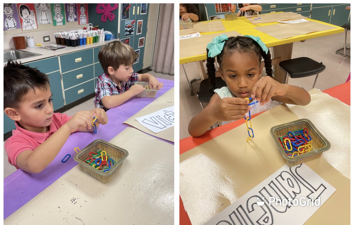 MsBennettArt's tweet image. Pre-K practiced making different patterns with our color links!  So much fun! @HumbleISD_HHE @VisualArtHumble @johnston_hhe #HumbleARTISTS #preK #sortingcolors #makingpatterns