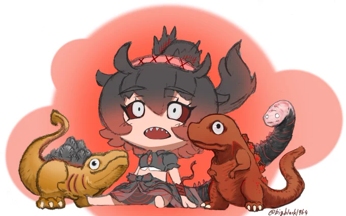 【再掲】シン・ゴジラ擬人化主にゴジラの擬人化を中心にお絵描きしています!#絵柄が好みっていう人にフォローされたい #怪獣擬人化#ゴジラ 