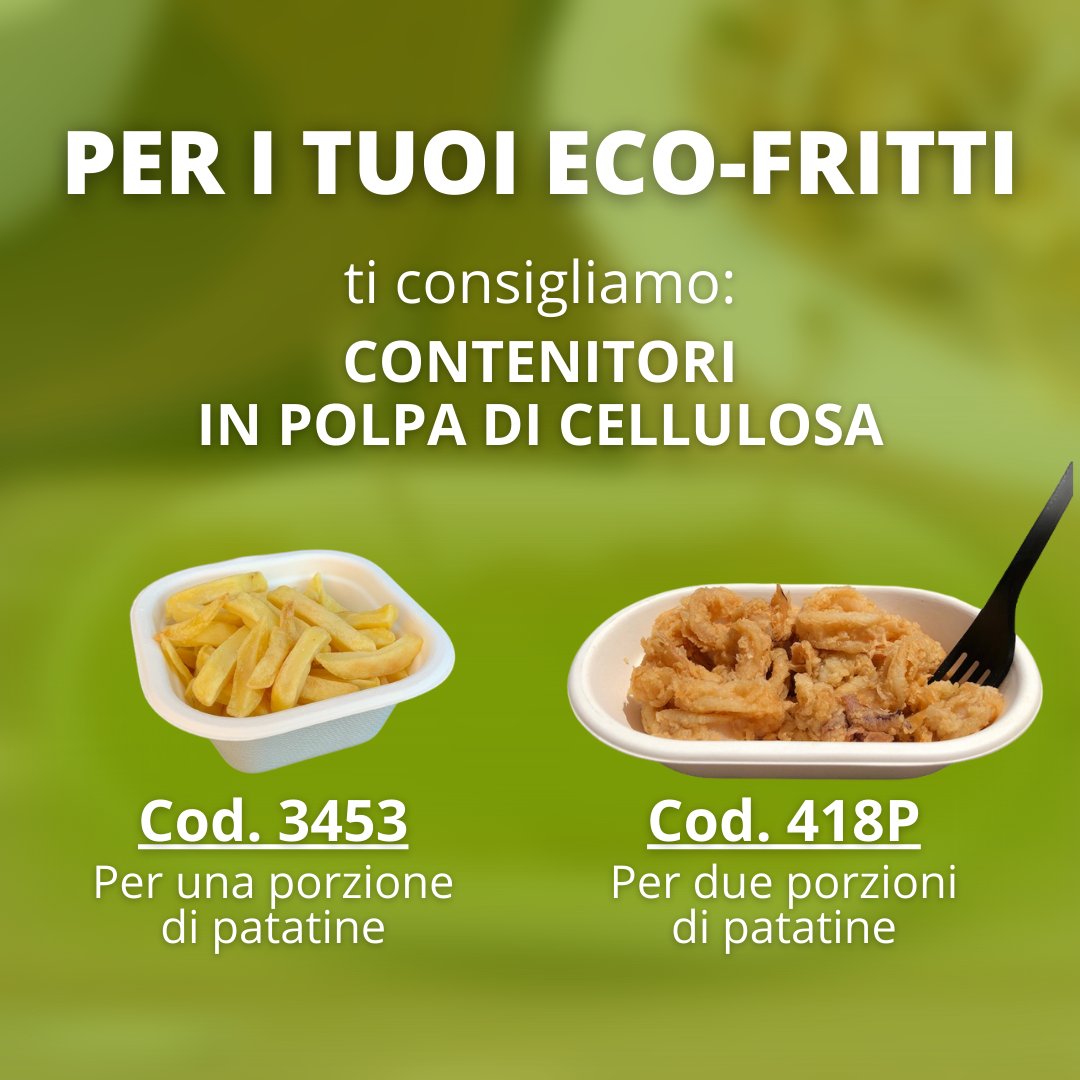EcoBioShopping's tweet photo. Stai cercando contenitori per fritti?
Ecco quali ti consigliamo ⤵️
I contenitori in polpa di cellulosa sono #plasticfree 🌱 https://t.co/mHkHWItYW5