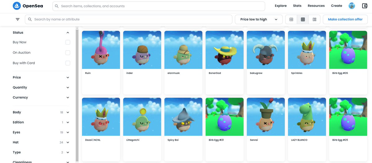 Web3_G33k's tweet photo. We're finally starting to see our Birbz on #opensea 

The names you come up with are a banger🤣

Just a few minor issues remain to be resolved for everything to be perfect! 

🔔Notis on

#PolygonNFT #unique #real #NFTamagotchi #3D #interactive #MATIC https://t.co/JgfVF5DMpo