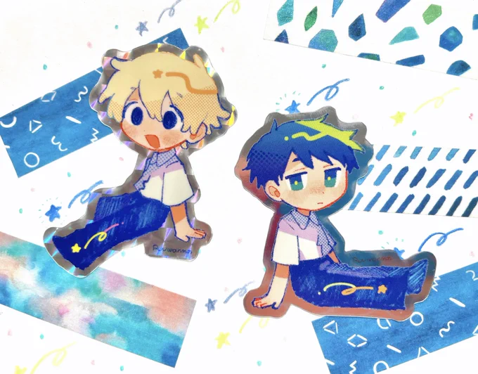 ナギとフクマルのステッカーキラキラStickerAppさんで作らせていただきました〜!めちゃめちゃ可愛い〜!今度ぷっくりシールも作ってみたいな〜  #StickerApp #StickerAppjp #ステッカー #オリジナルステッカー #StickerAppコラボ 